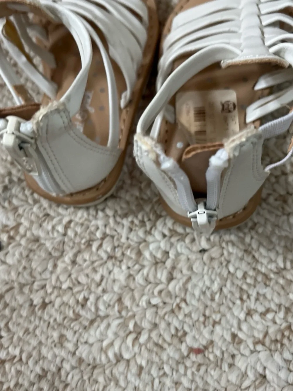 White Girls' Strappy Gladiator Sandals
